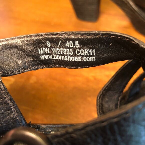 90s Y2K Børn Braided Leather Platform Sandals, Black Chunky Block Heel Size 9 - Picture 7 of 11